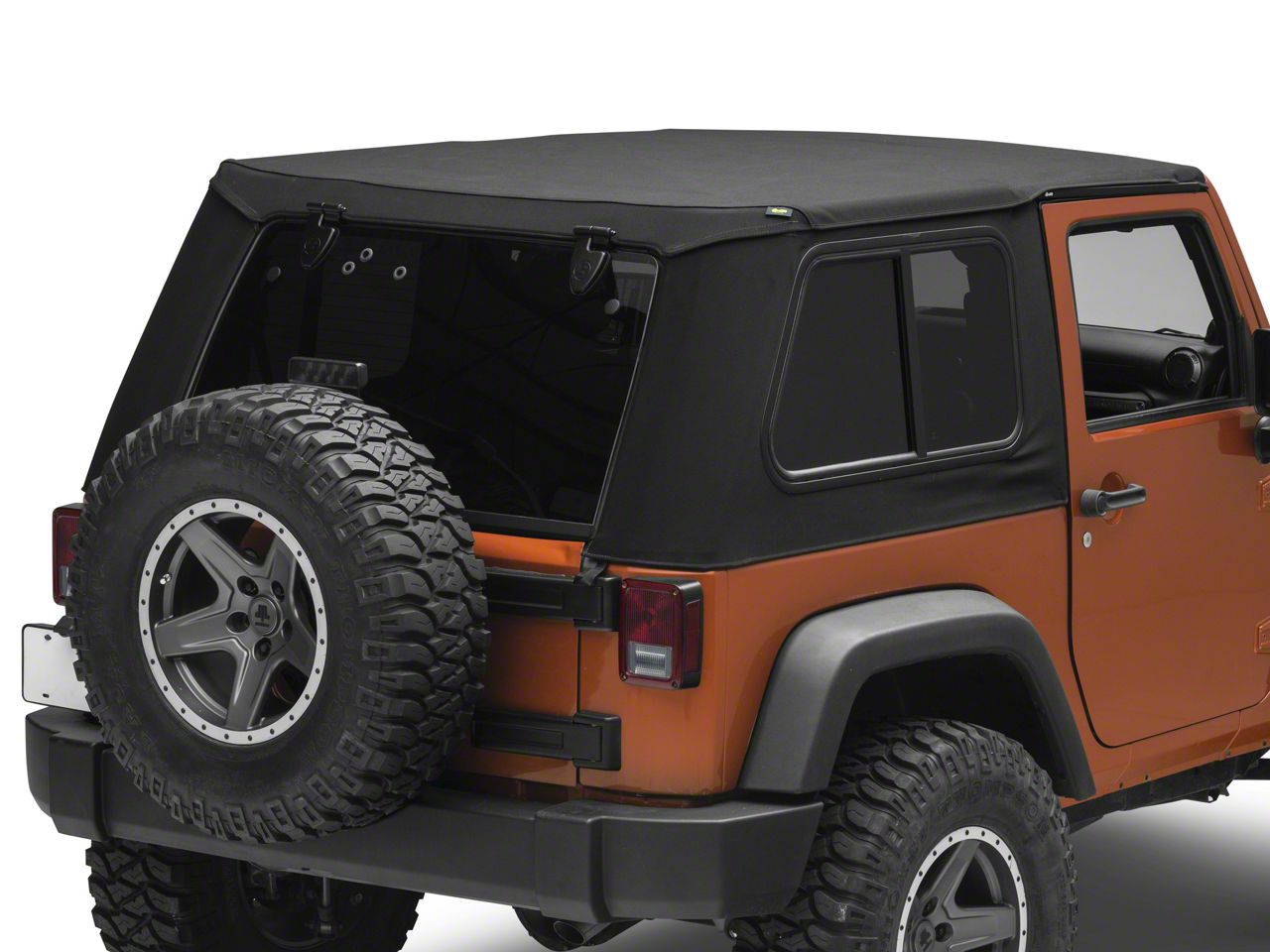 Bestop Jeep Wrangler Trektop Pro Hybrid Soft Top   Black Twill 54862 17