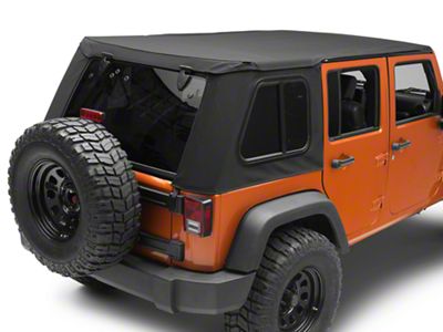 Bestop Trektop Pro Hybrid Soft Top; Black Twill (07-18 Jeep Wrangler JK 4-Door)