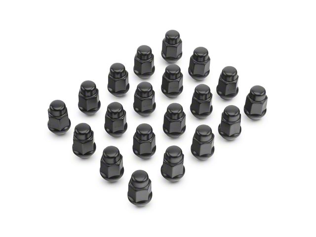 Black Acorn Lug Nut Kit; 3/4-Inch; Set of 20 (18-24 Jeep Wrangler JL)
