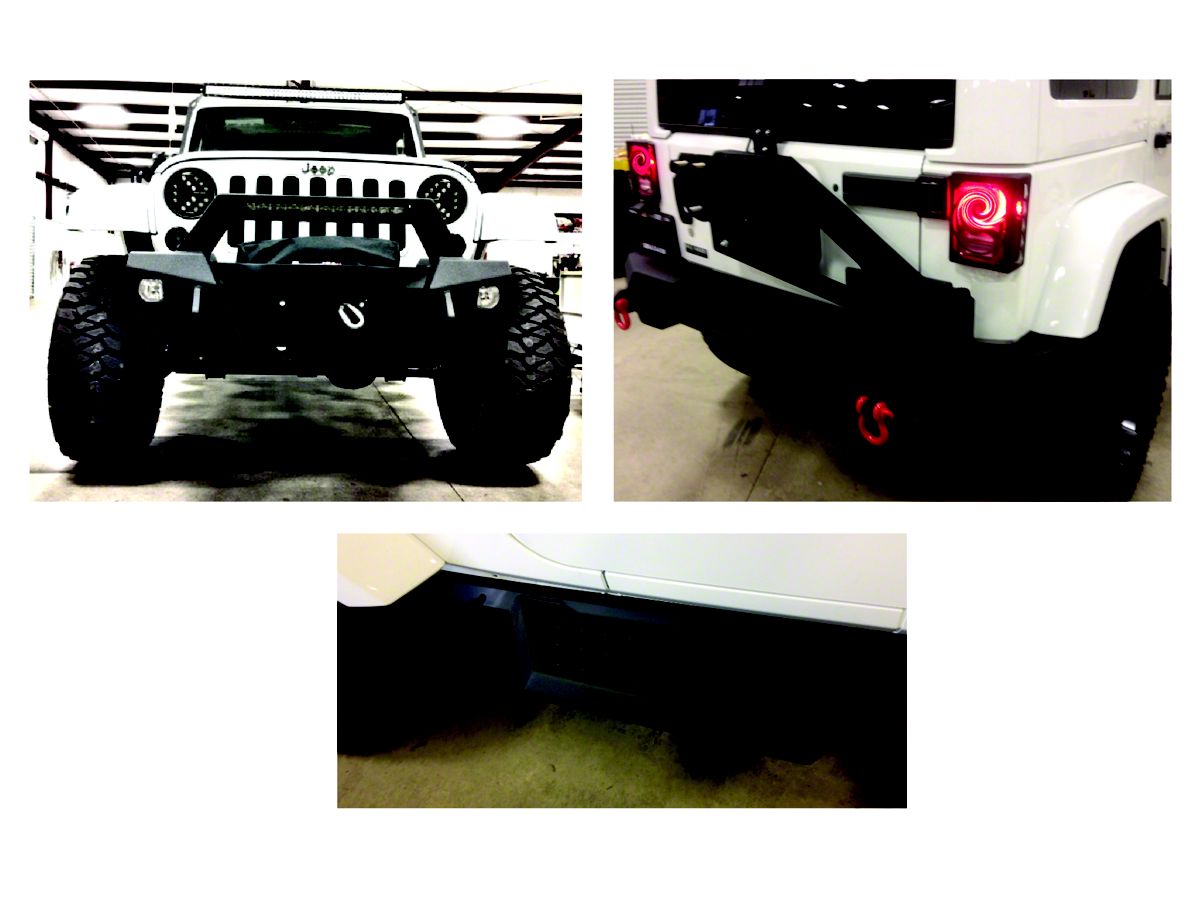 Hammerhead Jeep Wrangler JKX Series Front Bumper, Rear Bumper with Tire  Carrier and Running Board Kit 600-56-0631 (07-18 Jeep Wrangler JK 2-Door) -  Free Shipping