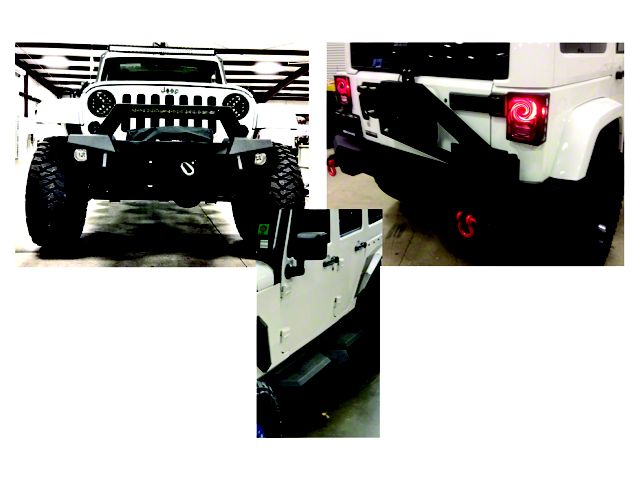 Hammerhead JKX Series Front Bumper, Rear Bumper with Tire Carrier and Running Board Kit (07-18 Jeep Wrangler JK 4-Door)