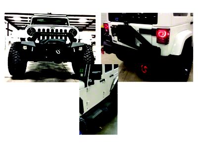 Hammerhead JKX Series Front Bumper, Rear Bumper with Tire Carrier and Running Board Kit (07-18 Jeep Wrangler JK 4-Door)
