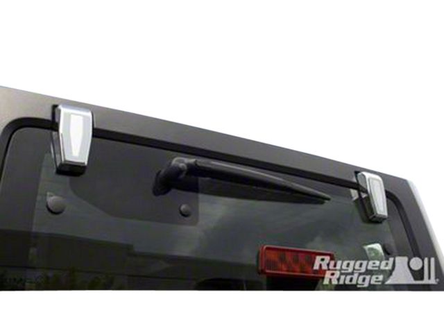 Rugged Ridge Liftgate Hinge Covers; Chrome (07-18 Jeep Wrangler JK)