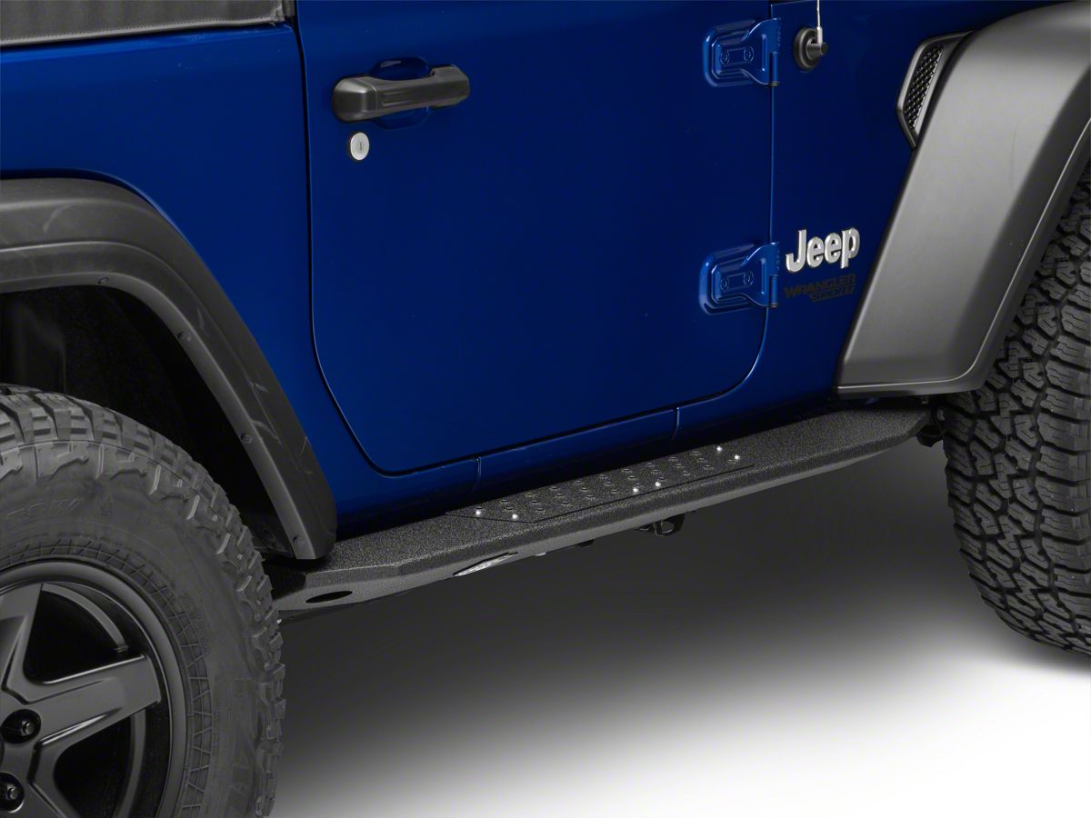 Deegan 38 Jeep Wrangler Rock Sliders with LED Rock Lights J132797-JL (18-23 Jeep  Wrangler JL 2-Door) - Free Shipping