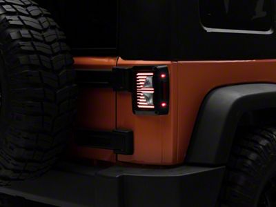Raxiom Axial Series Vision LED Tail Lights; Black Housing; Clear Lens (07-18 Jeep Wrangler JK)