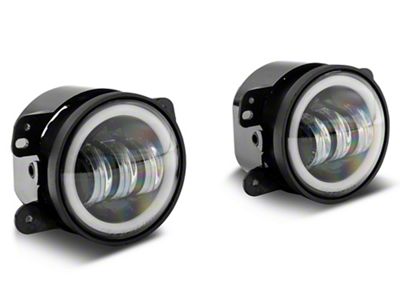 Raxiom Axial Series Halo LED Fog Lights; White (07-23 Jeep Wrangler JK & JL)