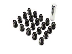 Black 6-Spline Lug Nut Kit; 14mm x 1.50; Set of 20 (20-24 Jeep Gladiator JT)