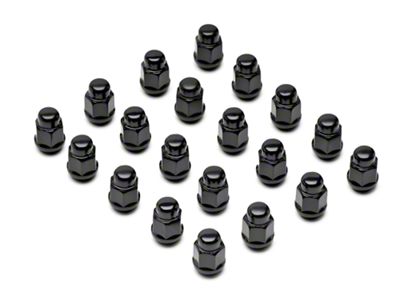 Black Acorn Lug Nut Kit; 3/4-Inch; Set of 20 (76-18 Jeep CJ5, CJ7, Wrangler YJ, TJ & JK)