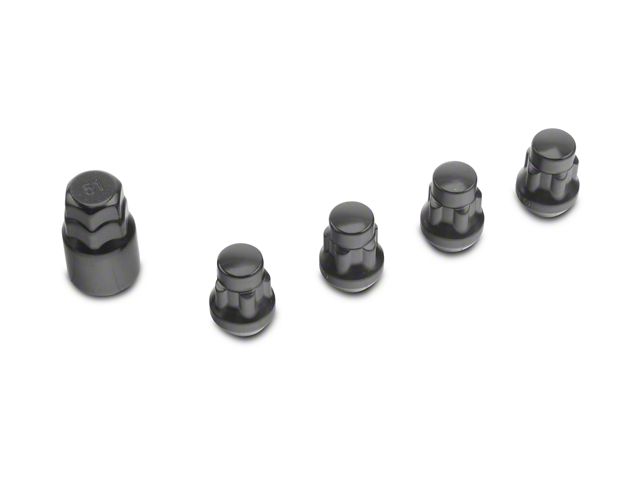 Locks with Key for Black Acorn Lug Nuts; 14mm x 1.5 (20-24 Jeep Gladiator JT)