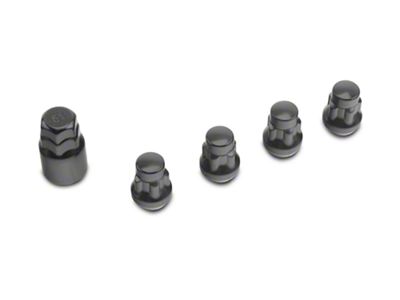 Locks with Key for Black Acorn Lug Nuts; 14mm x 1.5 (18-23 Jeep Wrangler JL)