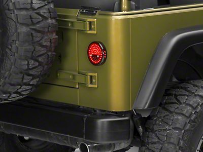 JeepTails Arctic Yeti/Abominable Snowman Tail lamp Light Covers Compatible with Jeep CJ or YJ and TJ Wranglers Black Set of 2 