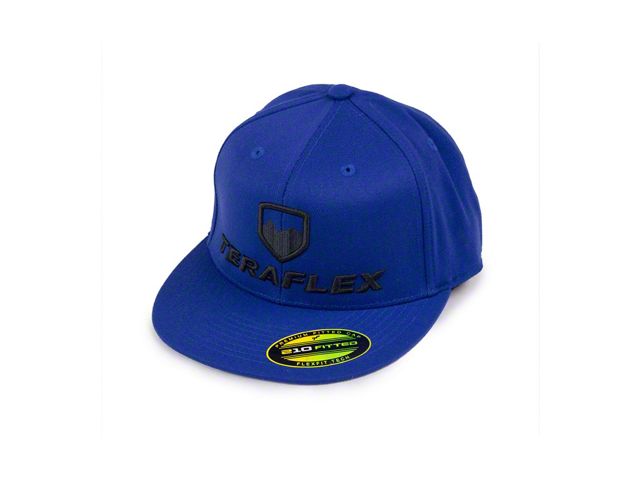 Teraflex Premium FlexFit Flat Visor Hat; Royal Blue