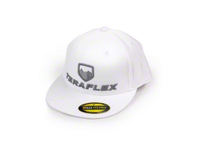 Teraflex Premium FlexFit Flat Visor Hat; White