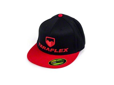 Teraflex Premium FlexFit Two Tone Flat Visor Hat; Black