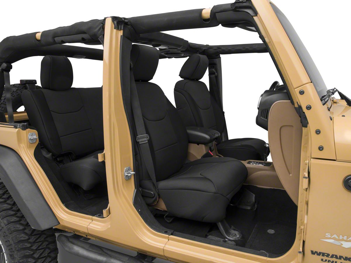 Redrock 4x4 Jeep Wrangler Custom Fit Front And Rear Seat Covers Black J131050 13 18 Jk 4 Door Free - Seat Covers For Jeep Wrangler 4 Door