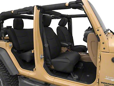 Redrock 4x4 Jeep Wrangler Custom Fit Front And Rear Seat Covers Black J131050 13 18 Jk 4 Door Free - Custom Leather Seat Covers For Jeep Wrangler