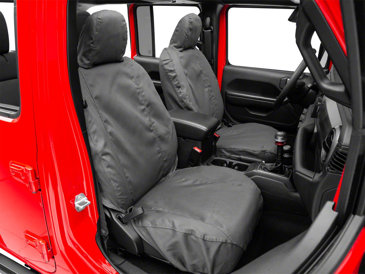 Covercraft Seat Saver Jeep Gladiator Polycotton Custom Front Row Seat Covers;  Charcoal SS2525PCCH (20-23 Jeep Gladiator JT) Free Shipping