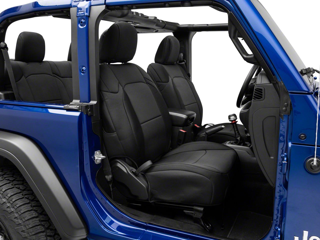 RedRock Jeep Wrangler Custom Fit Front and Rear Seat Covers; Black