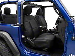 RedRock Custom Fit Front and Rear Seat Covers; Black (18-22 Jeep Wrangler JL 2-Door)
