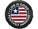 Life is Good Positively American Coin Spare Tire Cover; Night Black (66-18 Jeep CJ5, CJ7, Wrangler YJ, TJ & JK)