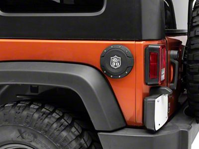 Deegan 38 Fuel Door; Textured Black (07-18 Jeep Wrangler JK)