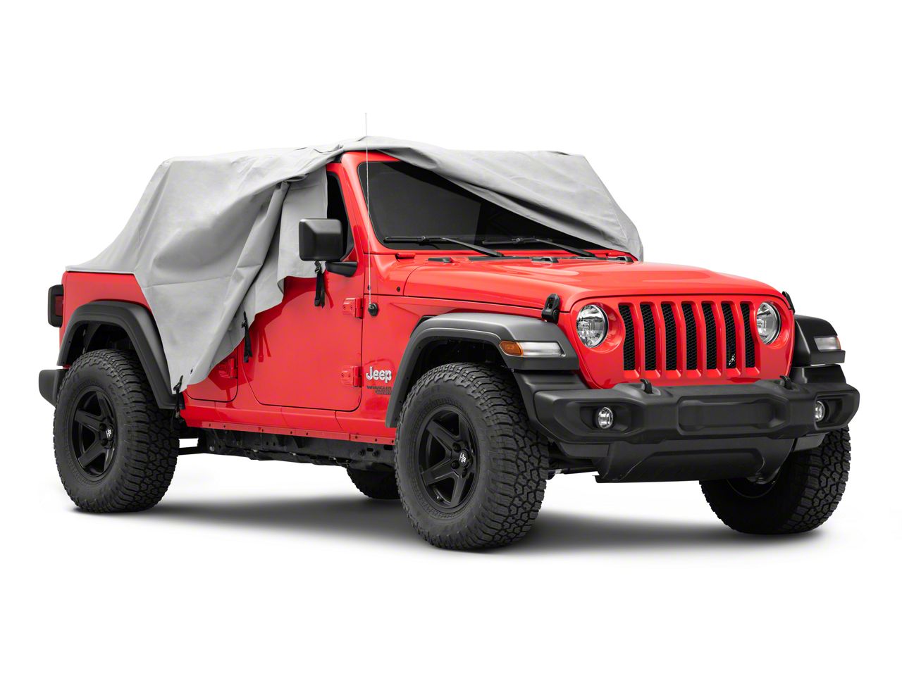 MasterTop Jeep Wrangler Full Door Cab Cover; Gray Denim 11110609