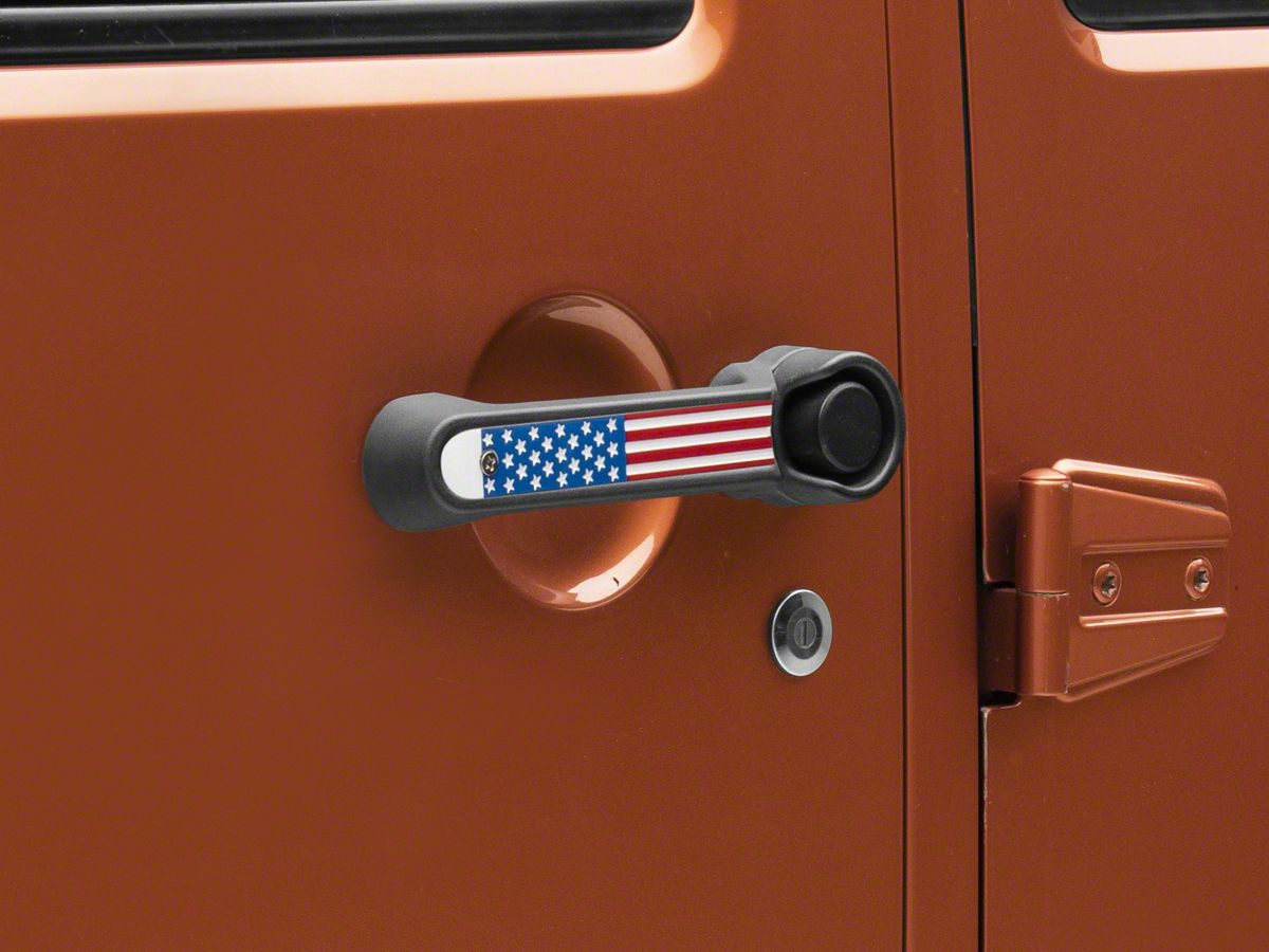 RedRock Jeep Wrangler Old Glory Door Handle Inserts; Red, White and Blue  J131159 (07-18 Jeep Wrangler JK 4-Door) - Free Shipping