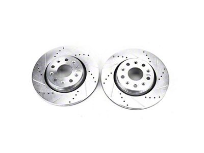 PowerStop Evolution Cross-Drilled and Slotted Rotors; Front Pair (18-24 Jeep Wrangler JL Rubicon, Sahara, Excluding 4xe & Rubicon 392)