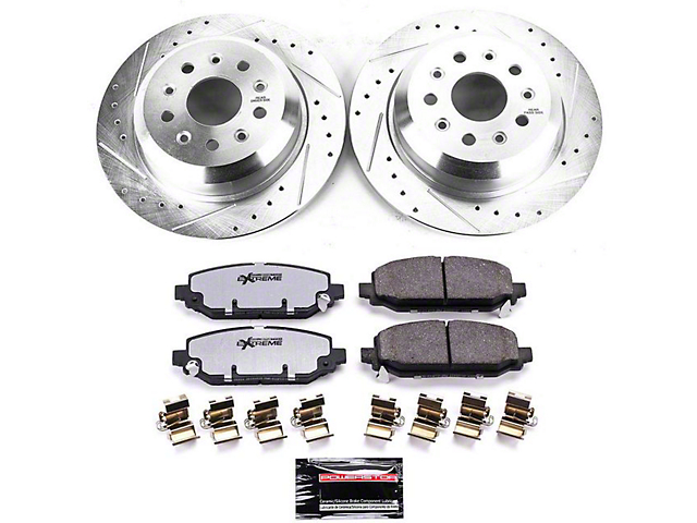 PowerStop Z36 Extreme Truck and Tow Brake Rotor and Pad Kit; Rear (18-23 Jeep Wrangler JL Rubicon, Sahara)