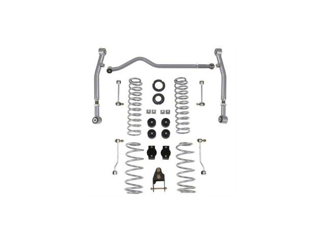 Rubicon Express 3.50 to 4.50-Inch Standard Coil Suspension Lift Kit with Fixed Front Lower Control Arms (18-23 Jeep Wrangler JL 4-Door)