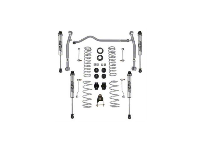 Rubicon Express 3.50 to 4.50-Inch Standard Coil Suspension Lift Kit with Mono-Tube Shocks and Fixed Front Lower Control Arms (18-23 Jeep Wrangler JL 4-Door)