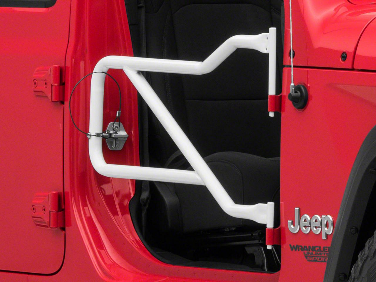 Steinjager Jeep Wrangler Front Trail Tube Doors; Cloud White J0048319 ...