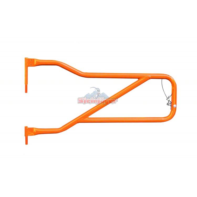 Steinjager Jeep Wrangler Front Trail Tube Doors; Fluorescent Orange ...