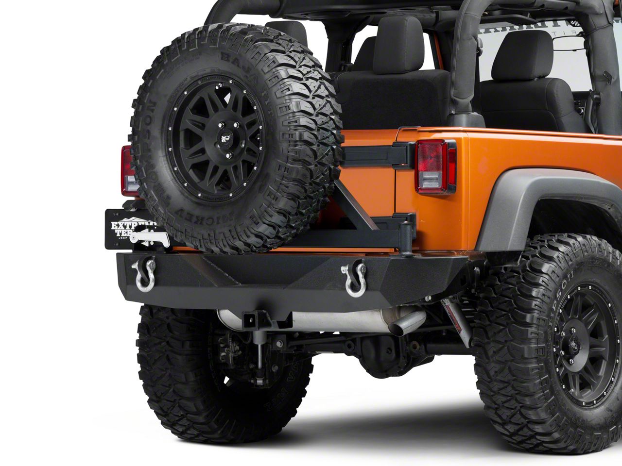 Barricade Jeep Wrangler Trail Force HD Rear Bumper w/ Tire Carrier ...