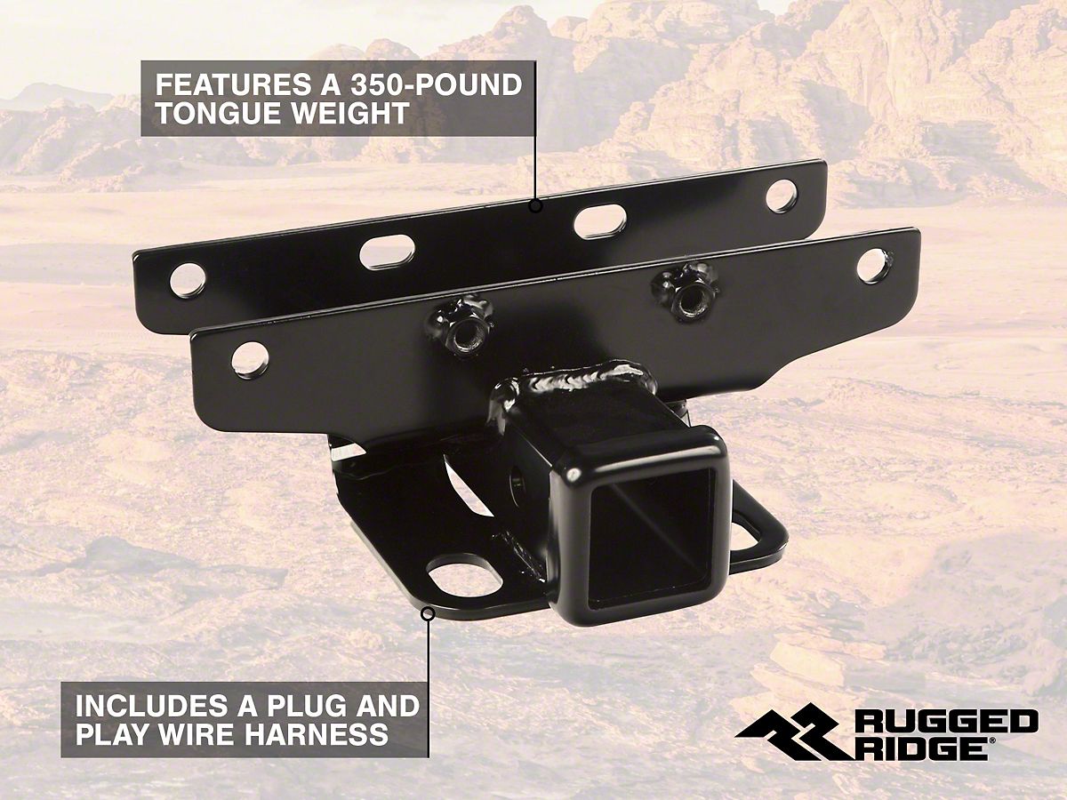 Rugged Ridge 2-Inch Receiver Hitch with Wiring Harness (18-24 Jeep Wrangler  JL)