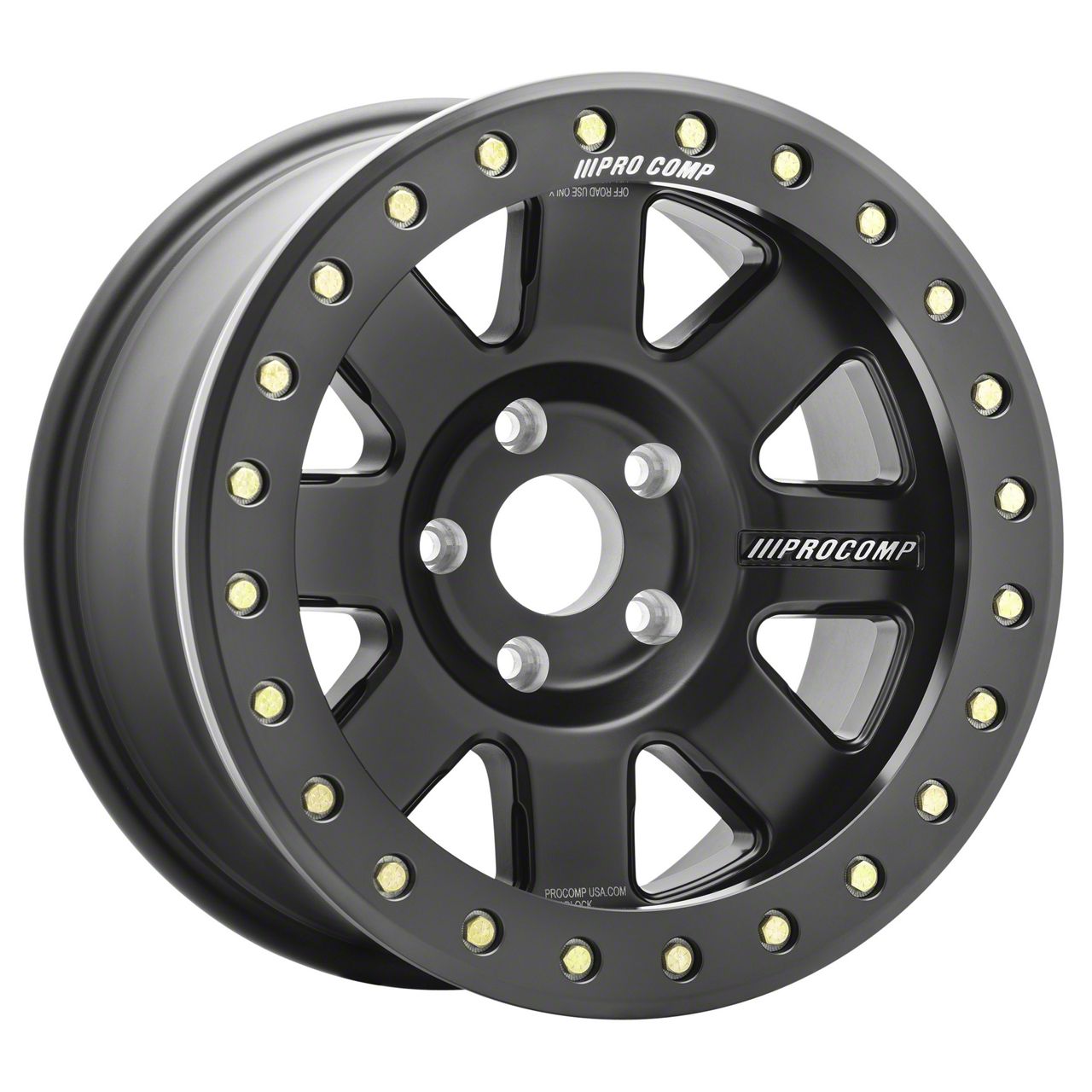 Pro Comp Wheels Trilogy Race Satin Black Wheel; 17x9 (87-95 Jeep Wrangler YJ)