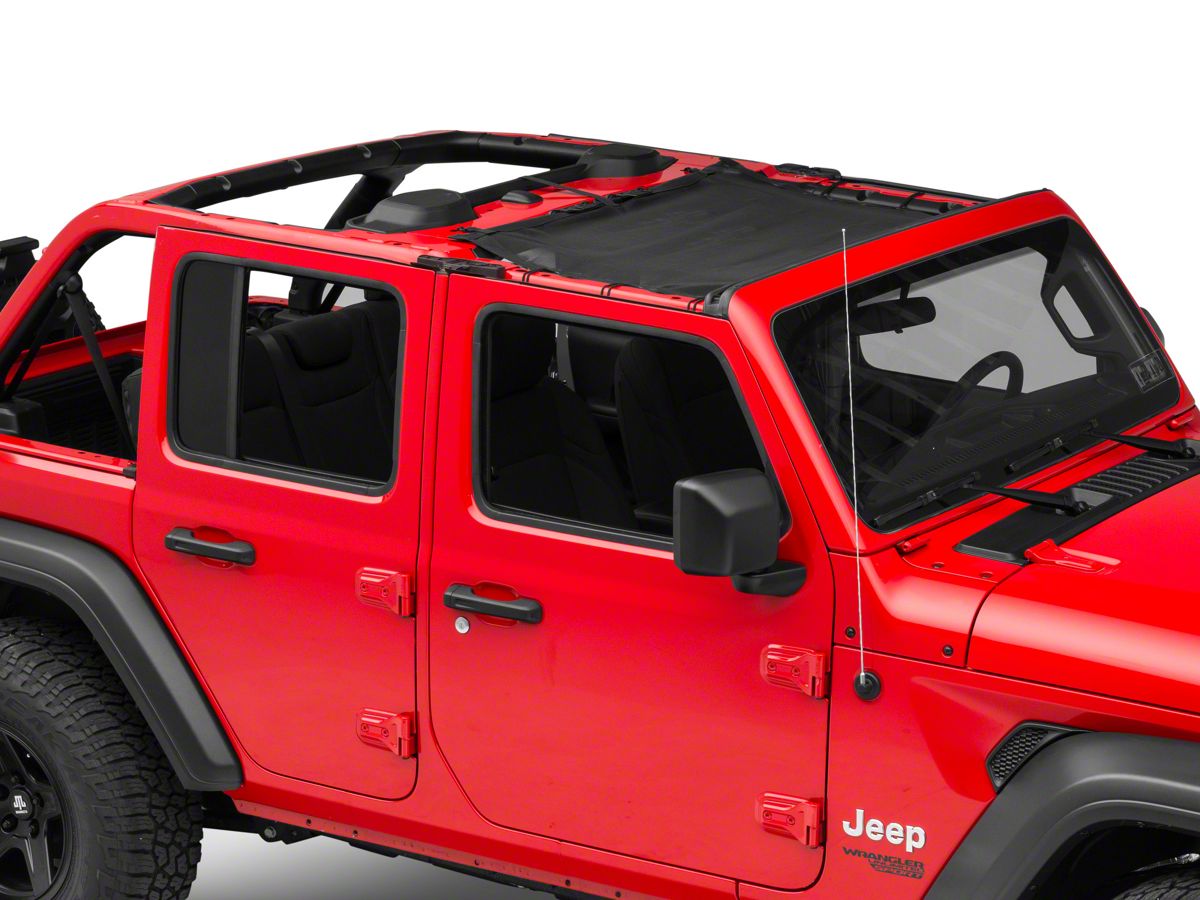 Steinjager Jeep Wrangler Teddy Top Front Seat Solar Screen Cover; Black  J0048401 (18-23 Jeep Wrangler JL) - Free Shipping