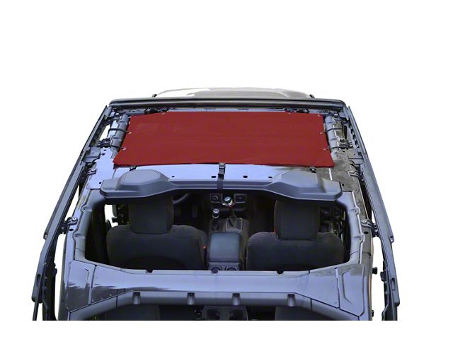 Steinjager Teddy Top Front Seat Solar Screen Cover; Burgundy (18-22 Jeep Wrangler JL)