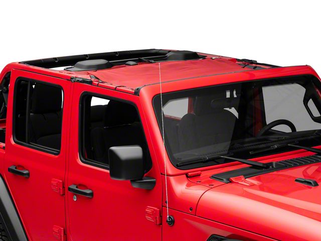 Steinjager Teddy Top Front Seat Solar Screen Cover; Red (18-24 Jeep Wrangler JL)