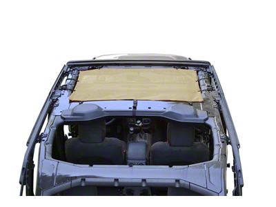 Steinjager Teddy Top Front Seat Solar Screen Cover; Tan (18-24 Jeep Wrangler JL)