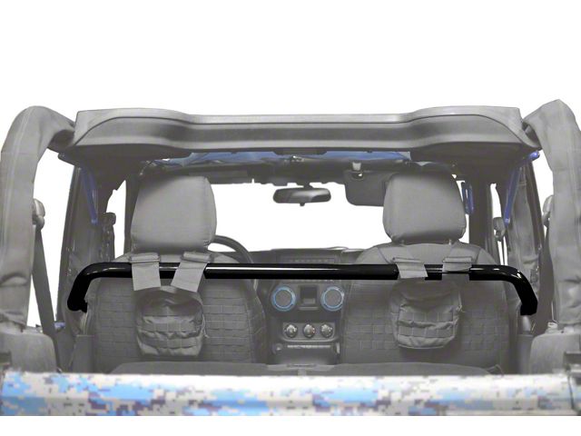 Steinjager Front Seat Harness Bar; Black (07-18 Jeep Wrangler JK 2-Door)