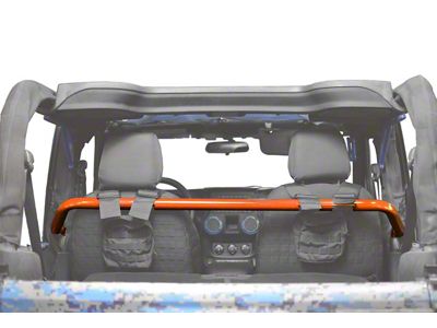 Steinjager Front Seat Harness Bar; Fluorescent Orange (07-18 Jeep Wrangler JK 2-Door)