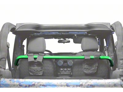 Steinjager Front Seat Harness Bar; Neon Green (07-18 Jeep Wrangler JK 2-Door)