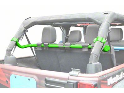 Steinjager Rear Seat Harness Bar; Neon Green (07-18 Jeep Wrangler JK 4-Door)