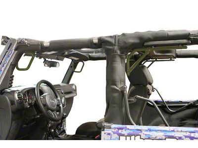 Steinjager Rigid Wire Form Front and Rear Grab Handles; Locas Green (07-18 Jeep Wrangler JK 2-Door)