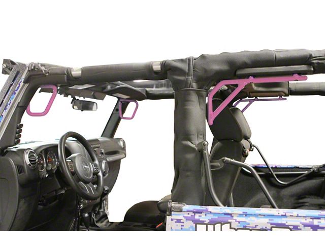 Steinjager Rigid Wire Form Front and Rear Grab Handles; Pinky (07-18 Jeep Wrangler JK 2-Door)