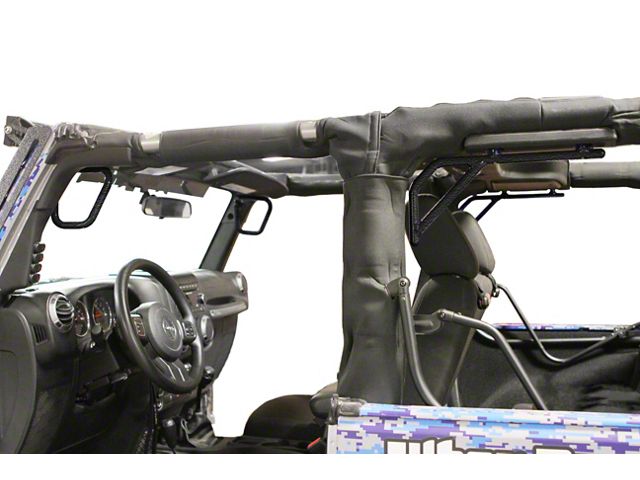 Steinjager Rigid Wire Form Front and Rear Grab Handles; Texturized Black (07-18 Jeep Wrangler JK 2-Door)