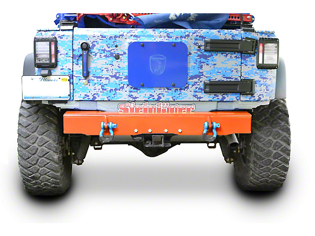 Steinjager Stubby Rear Bumper with D-Ring Mounts; Fluorescent Orange (07-18 Jeep Wrangler JK)