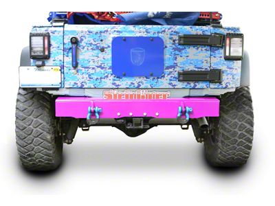 Steinjager Stubby Rear Bumper with D-Ring Mounts; Hot Pink (07-18 Jeep Wrangler JK)