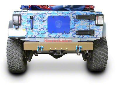 Steinjager Stubby Rear Bumper with D-Ring Mounts; Military Beige (07-18 Jeep Wrangler JK)